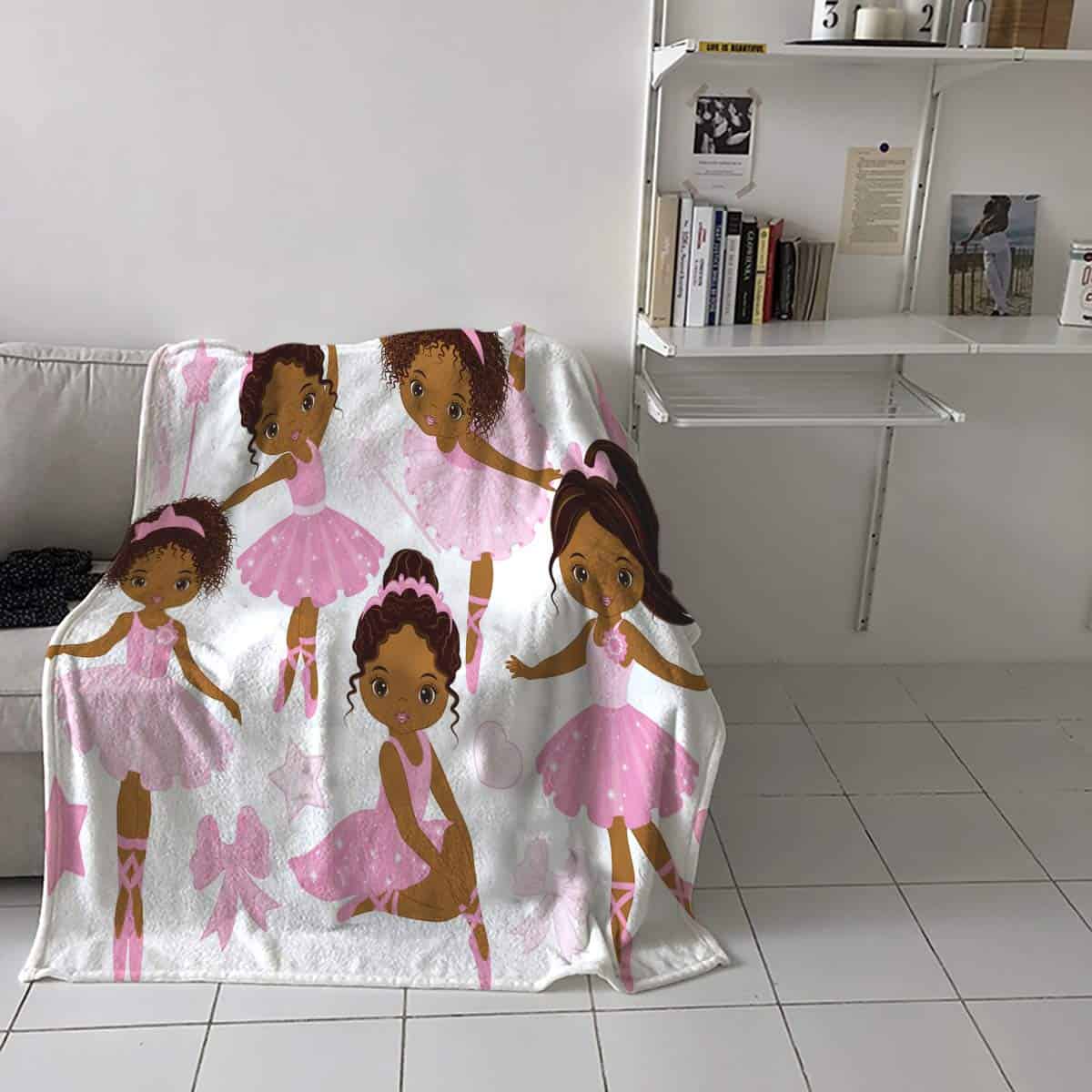 Manta de Microfibra Rosas Jardín Niña Bailarina Gimnasta - Imagen 5