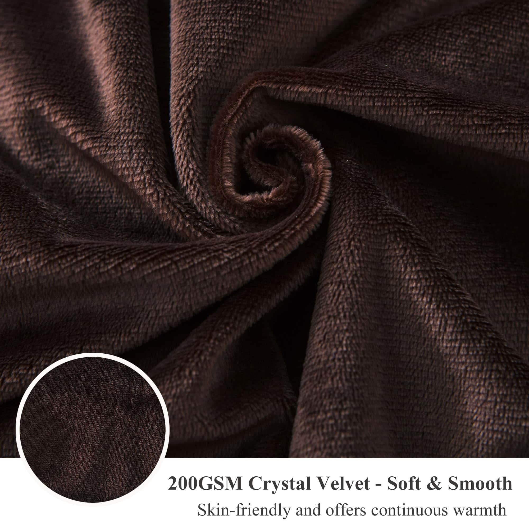 XeGe Juego de Funda Nórdica de Felpa -Café - Imagen 6