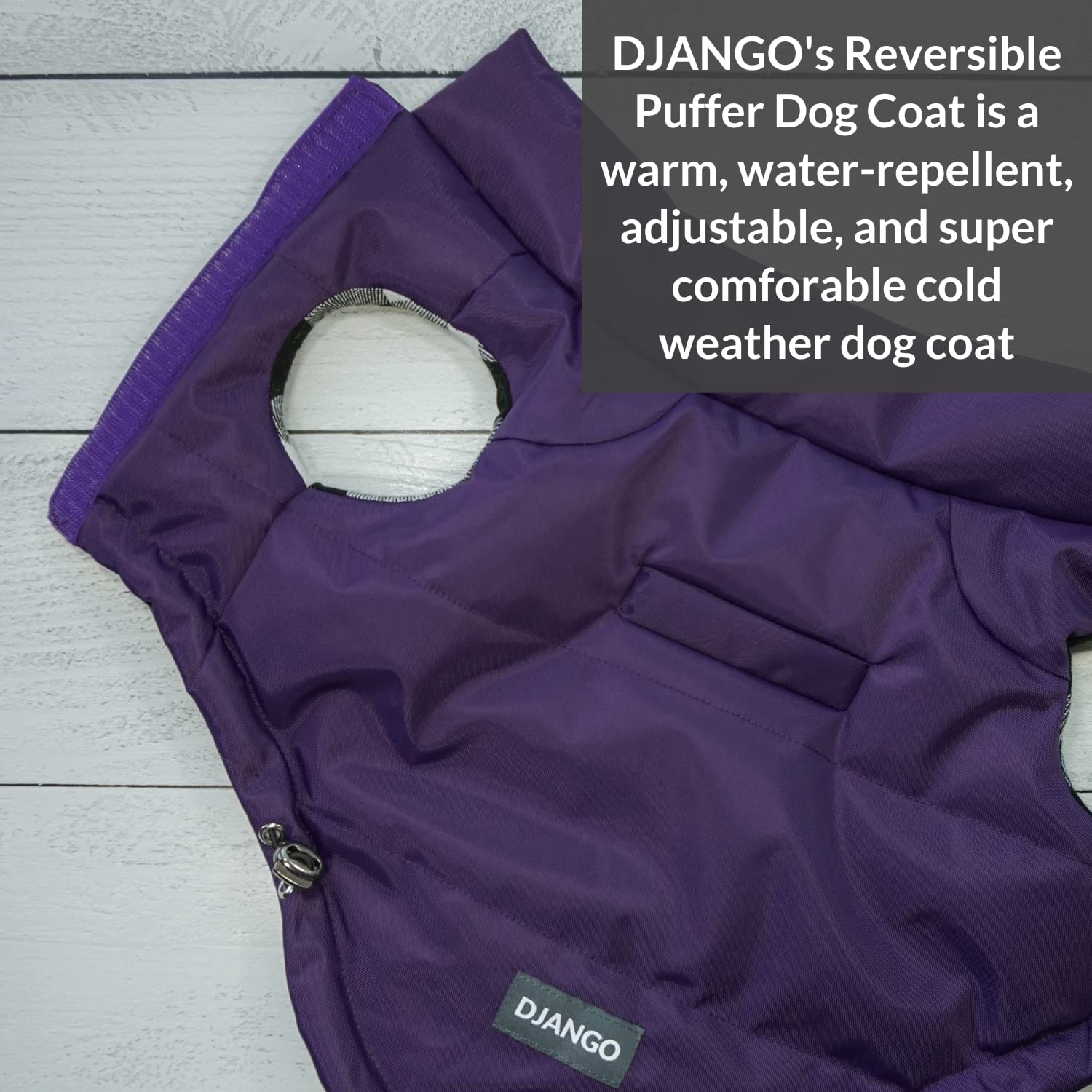 Abrigo para Perro DJANGO Puffer y Reversible para Clima - Imagen 3