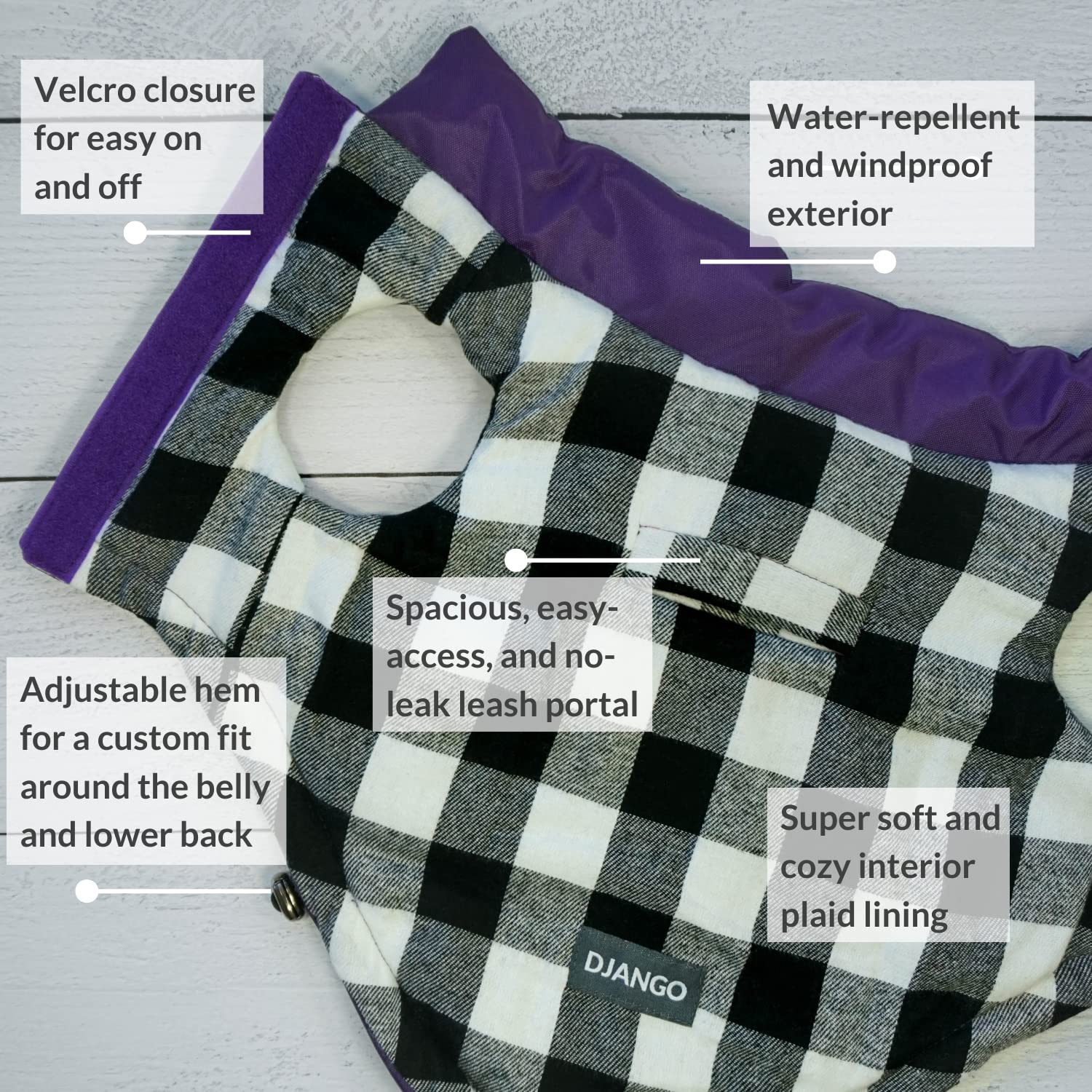 Abrigo para Perro DJANGO Puffer y Reversible para Clima - Imagen 6