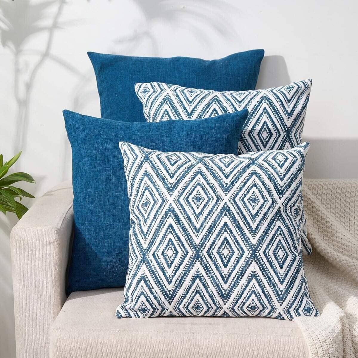 Fundas de Cojín Decorativas HPUK Juego de 4 Fundas para