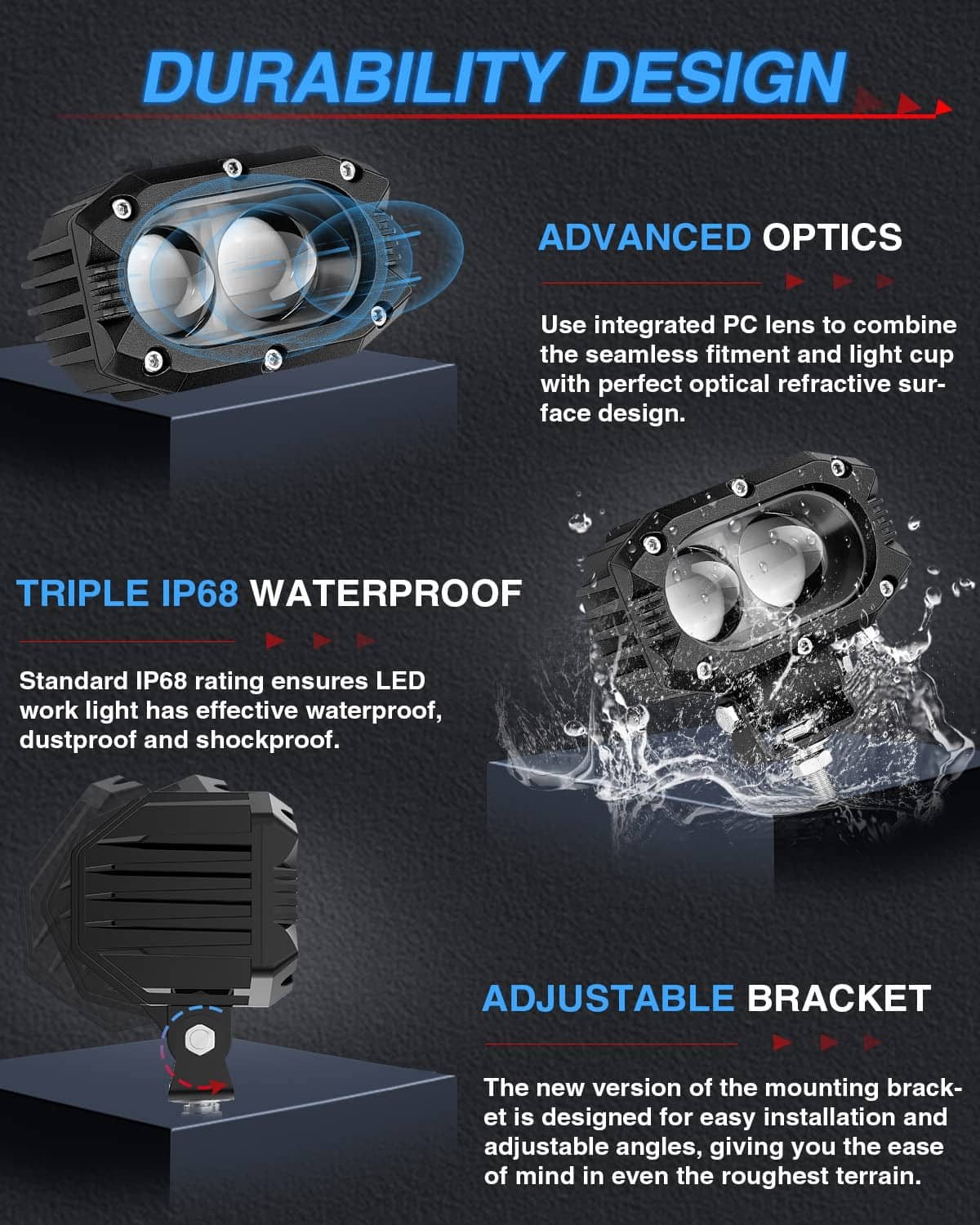Faros Led BraveWAY de 4 pulgadas 48W Luces Led de punto - Imagen 3