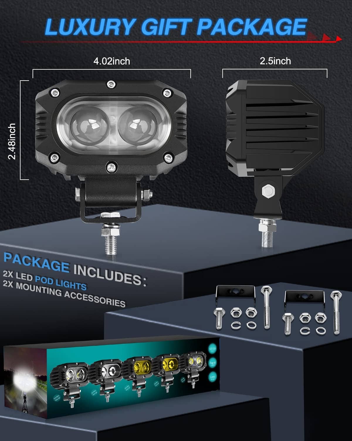 Faros Led BraveWAY de 4 pulgadas 48W Luces Led de punto - Imagen 7