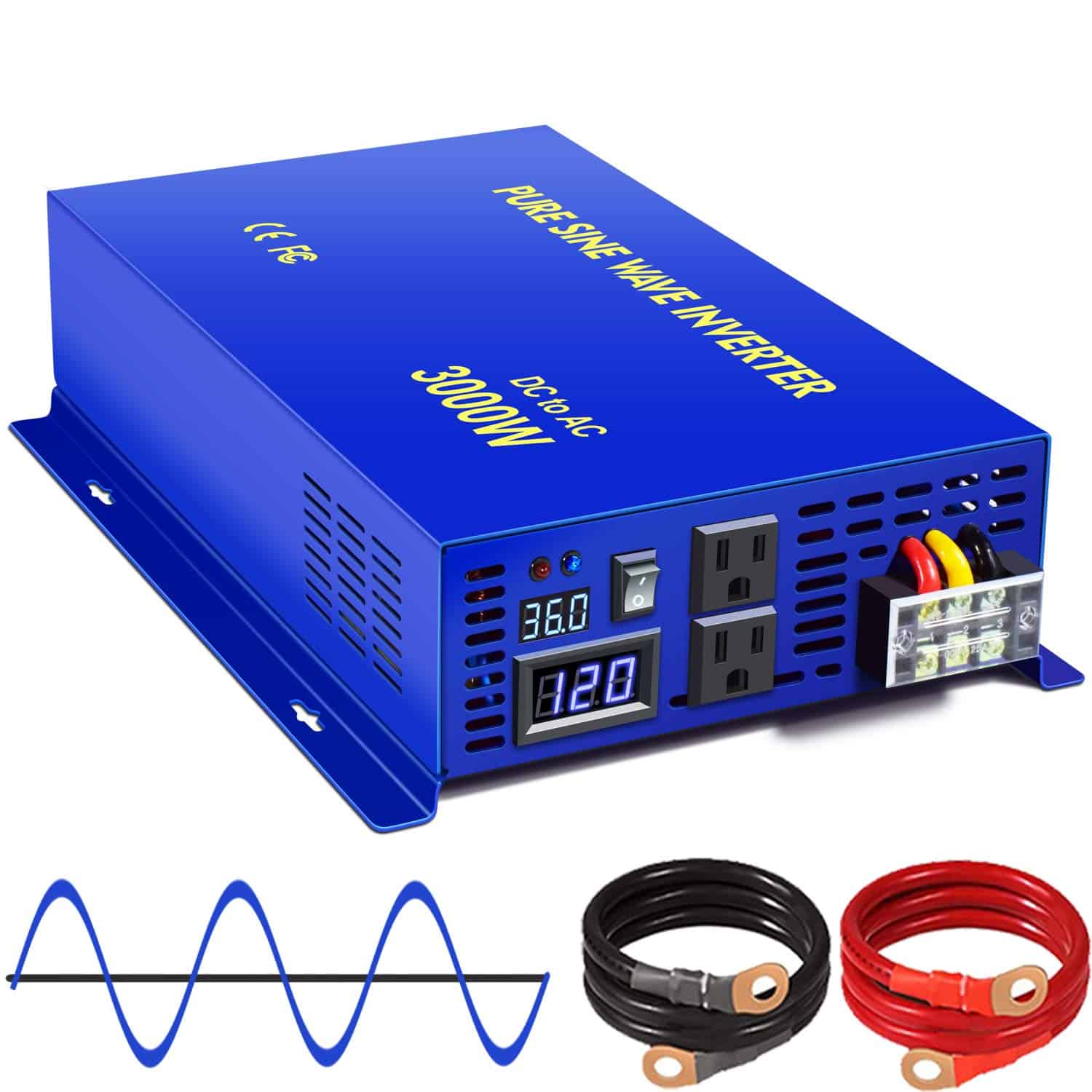 Inversor de Onda Senoidal Pura XYZ INVT 3000W - 36V DC a AC