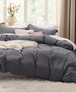 Funda de Edredón Gris Oscuro Bedsure Tamaño King - Juego de