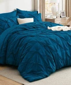 Set de Edredón Twin Verde Azulado - Juego de Cama Twin de 5