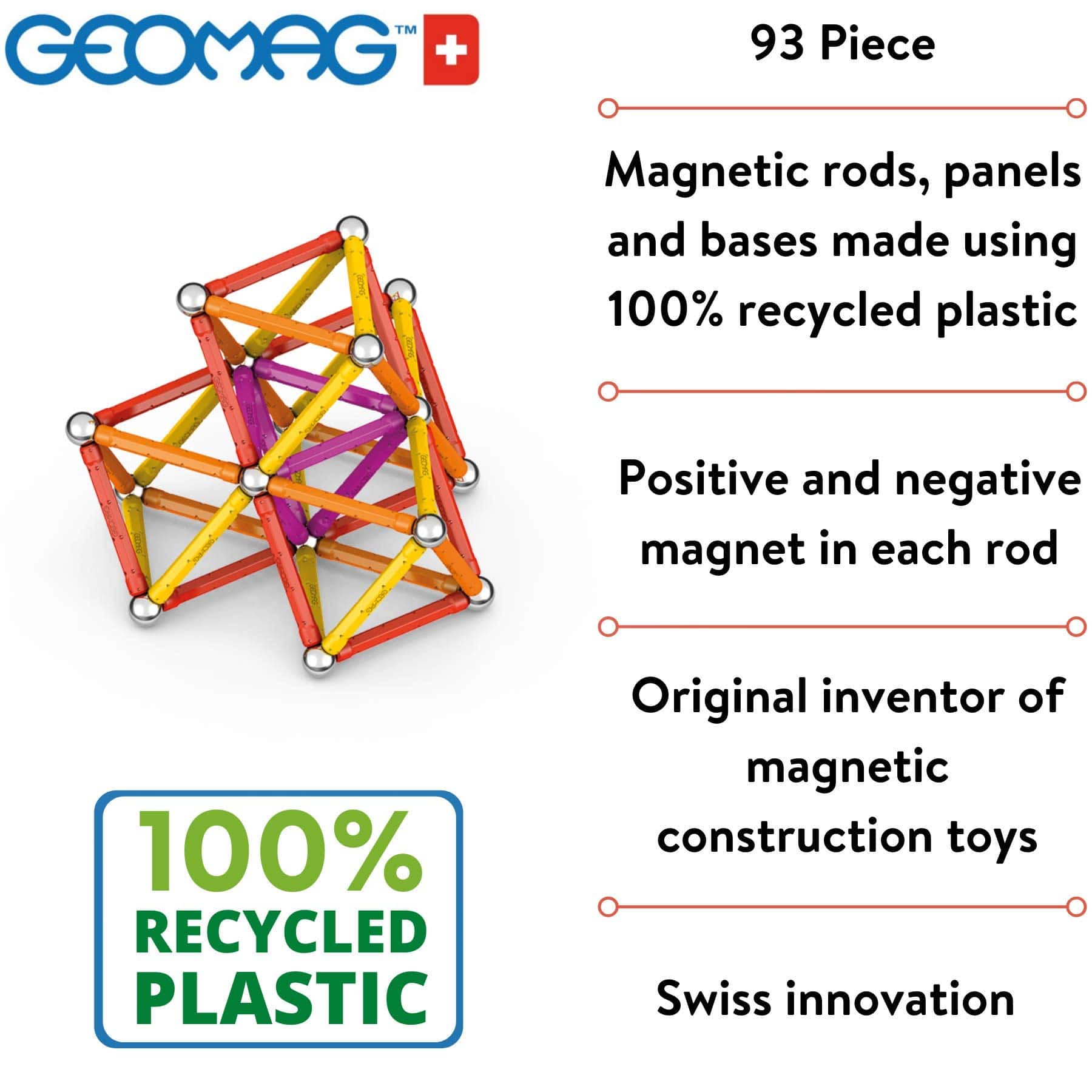 Geomag Classic - 93 Piezas - Construcción Magnética para - Imagen 5