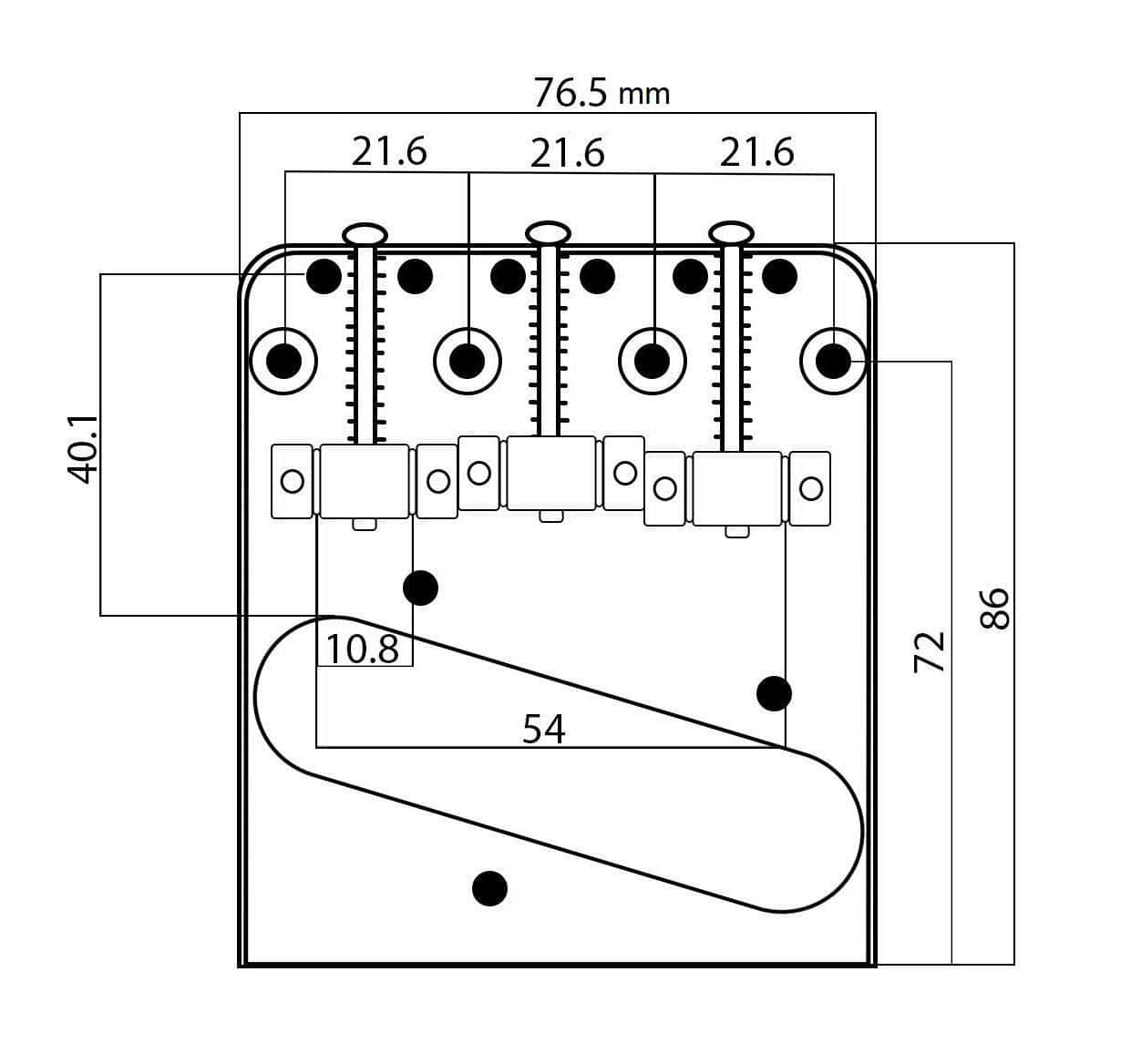 Puente de Telecaster cromado con selletas compensadas de - Imagen 6
