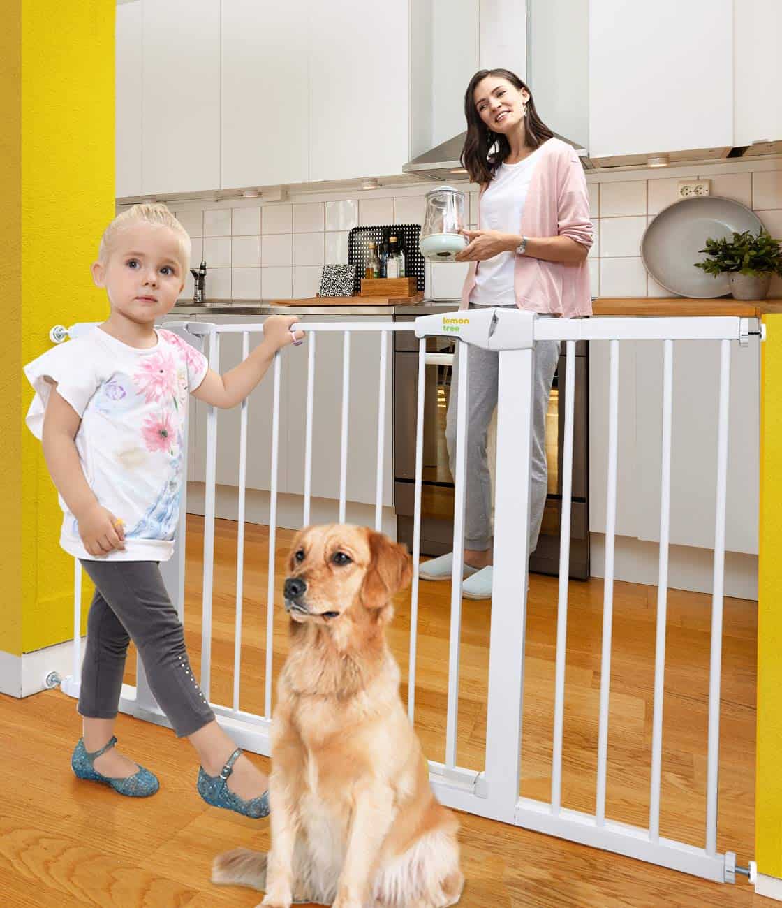 Puertas de bebé para pasillos y escaleras ajustables de 30