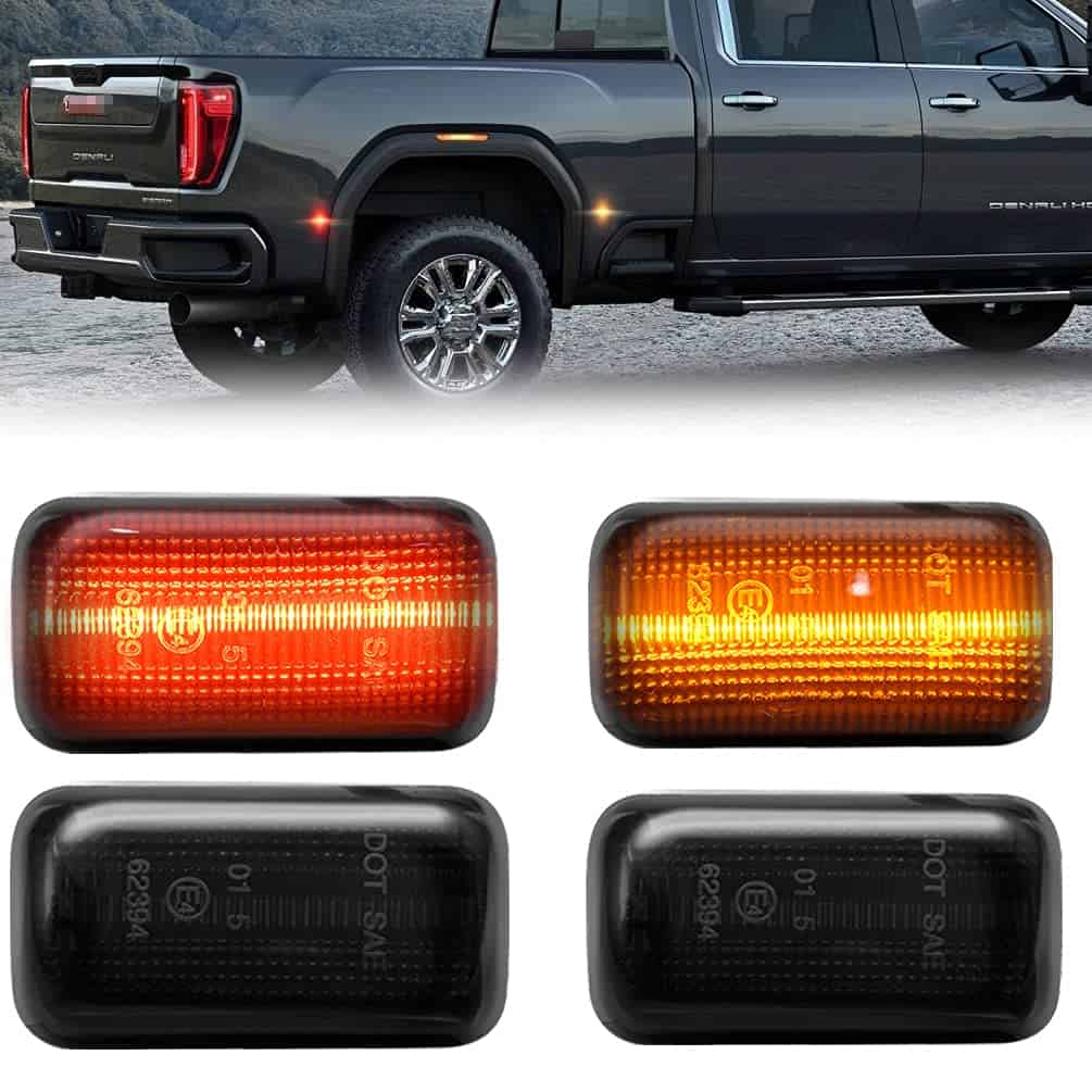 Luces indicadoras laterales LED de lente ahumado ámbar/rojo