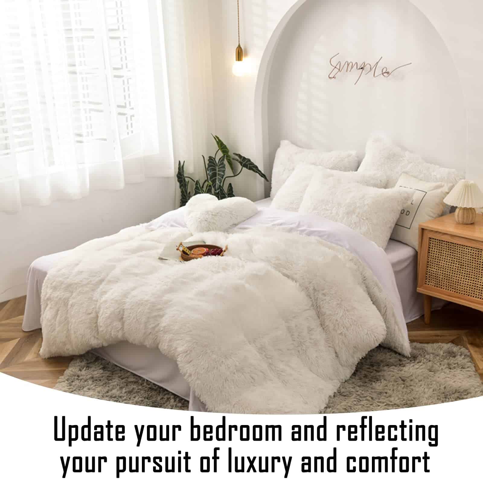 MorroMorn Juego de Funda Nórdica de Pelo Lujoso Mullido, - Imagen 7