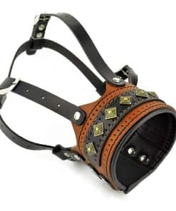 Bozal 'Balteus' para perros. Cuero genuino. Acolchado