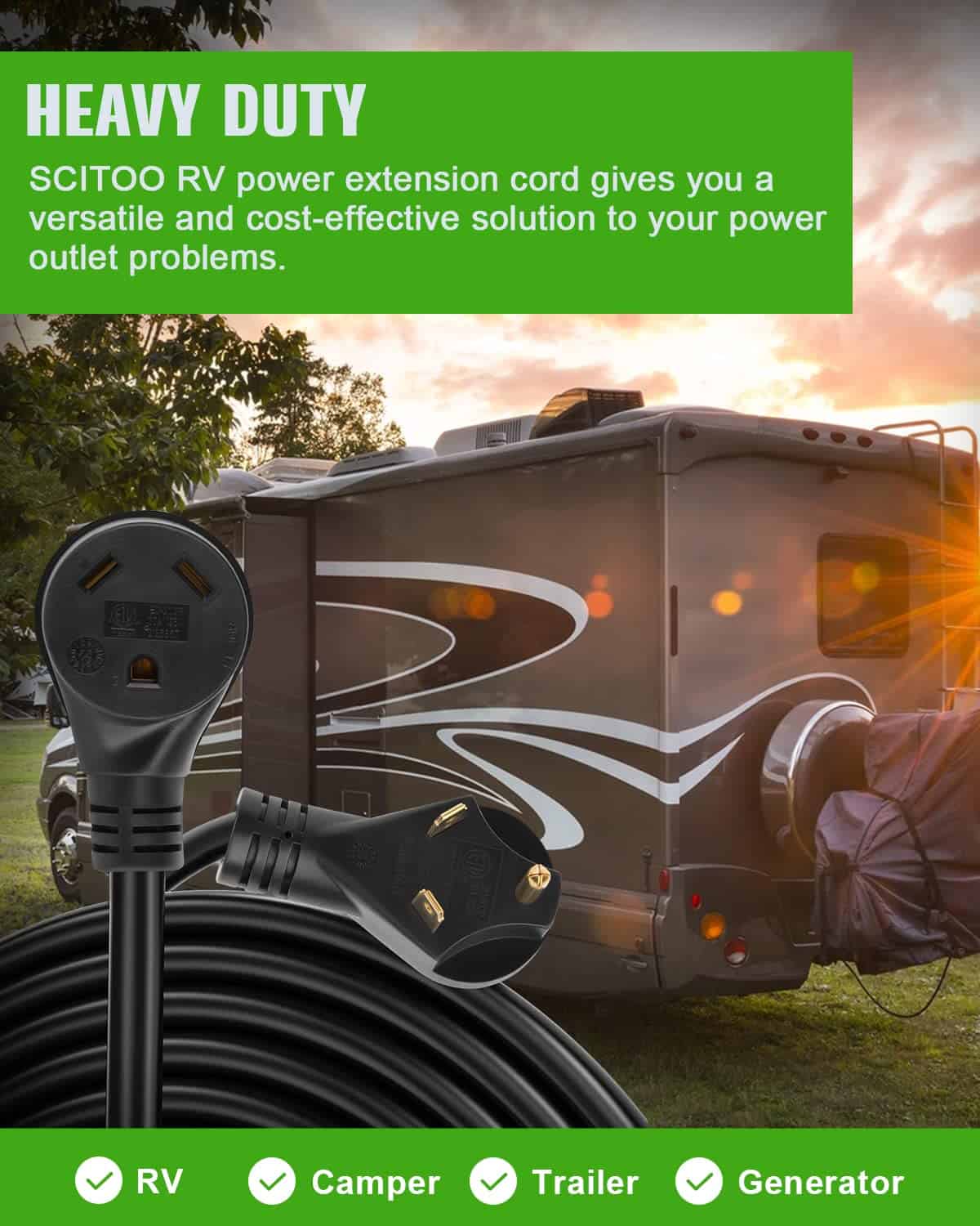 Cable de extensión RV universal de 25FT 30Amp de SCITOO, - Imagen 8