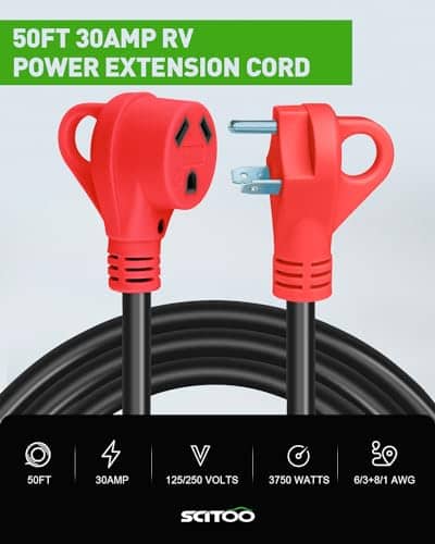 Cable de Extensión para RV de 50 pies 30 Amps, Cable Pesado - Imagen 3