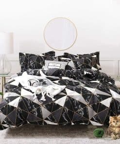 Juego de Edredón Houseri Tamaño King Piezas 3 Negro Gris