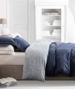 Funda de Edredón Tamaño Twin SLEEPBELLA, -Azul Marino-Hojas