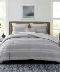 SLEEPBELLA Edredón Tamaño Queen, 600 Hilos de Algodón Gris