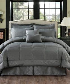 Set de Edredón MERRY HOME Queen, 10 Piezas -Gris