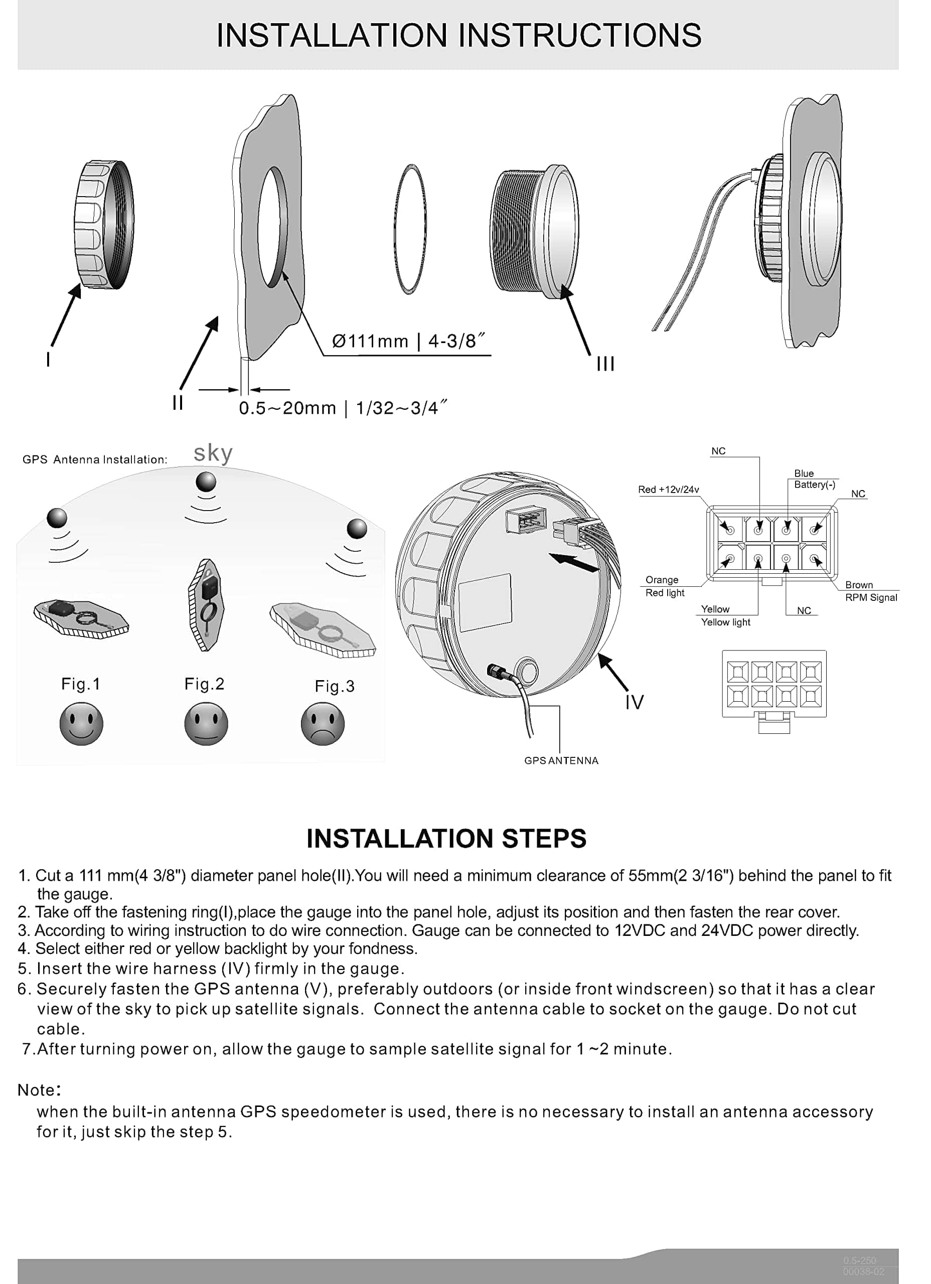 Medidor de velocidad GPS KUS a prueba de agua de 60 MPH Kit - Imagen 7