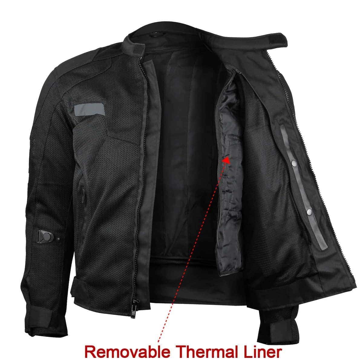 Chamarra Moto Mesh Reflectante Viper para Hombre en Negro - Imagen 5