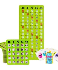 MR CHIPS Cartones de Bingo a Prueba de Atascos -ilo Verde