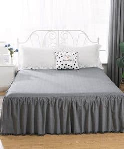 Faldón de Cama California King Size Gris Ruffle Boho