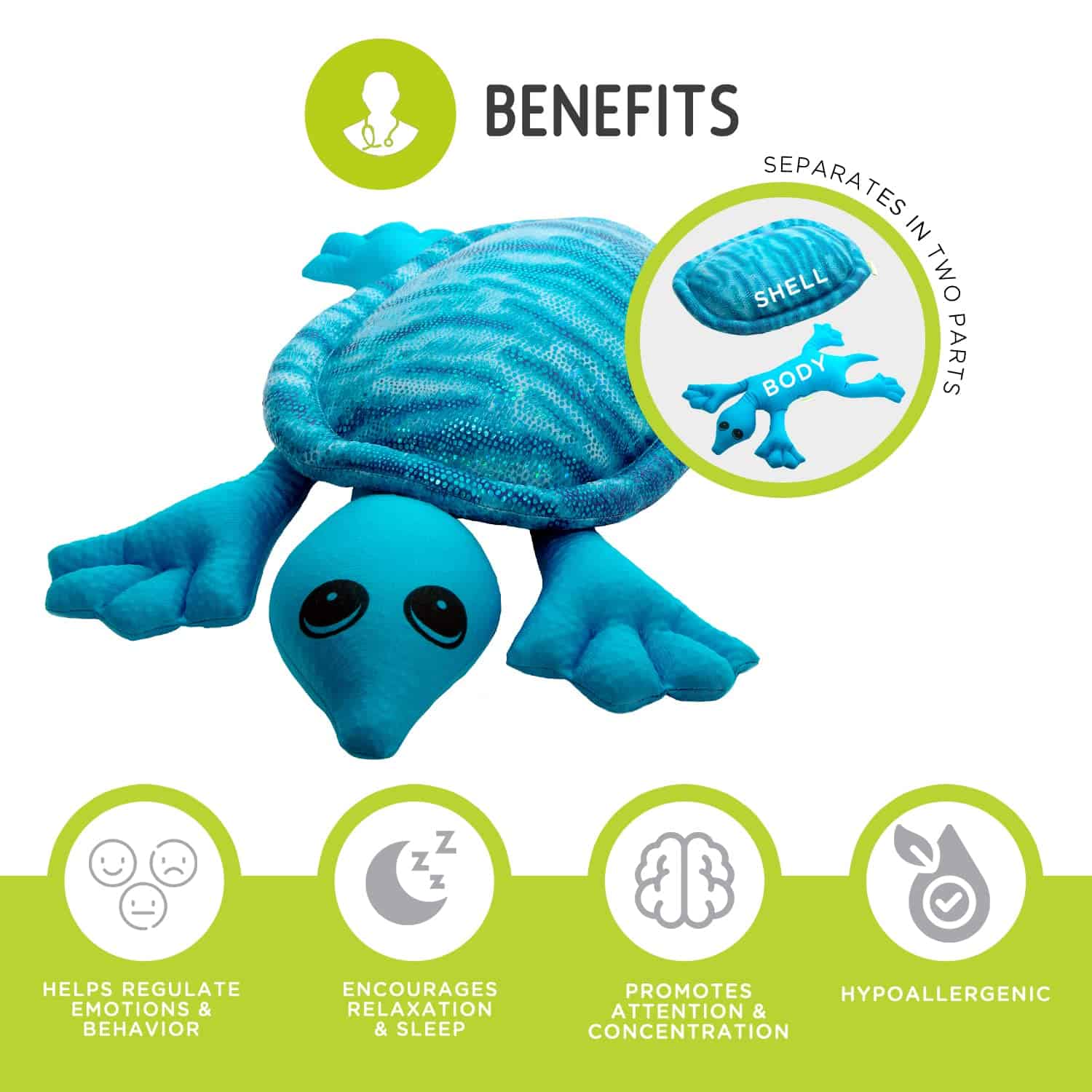 Peluche de Tortuga con Peso manimo para Niños y Adultos - - Imagen 3