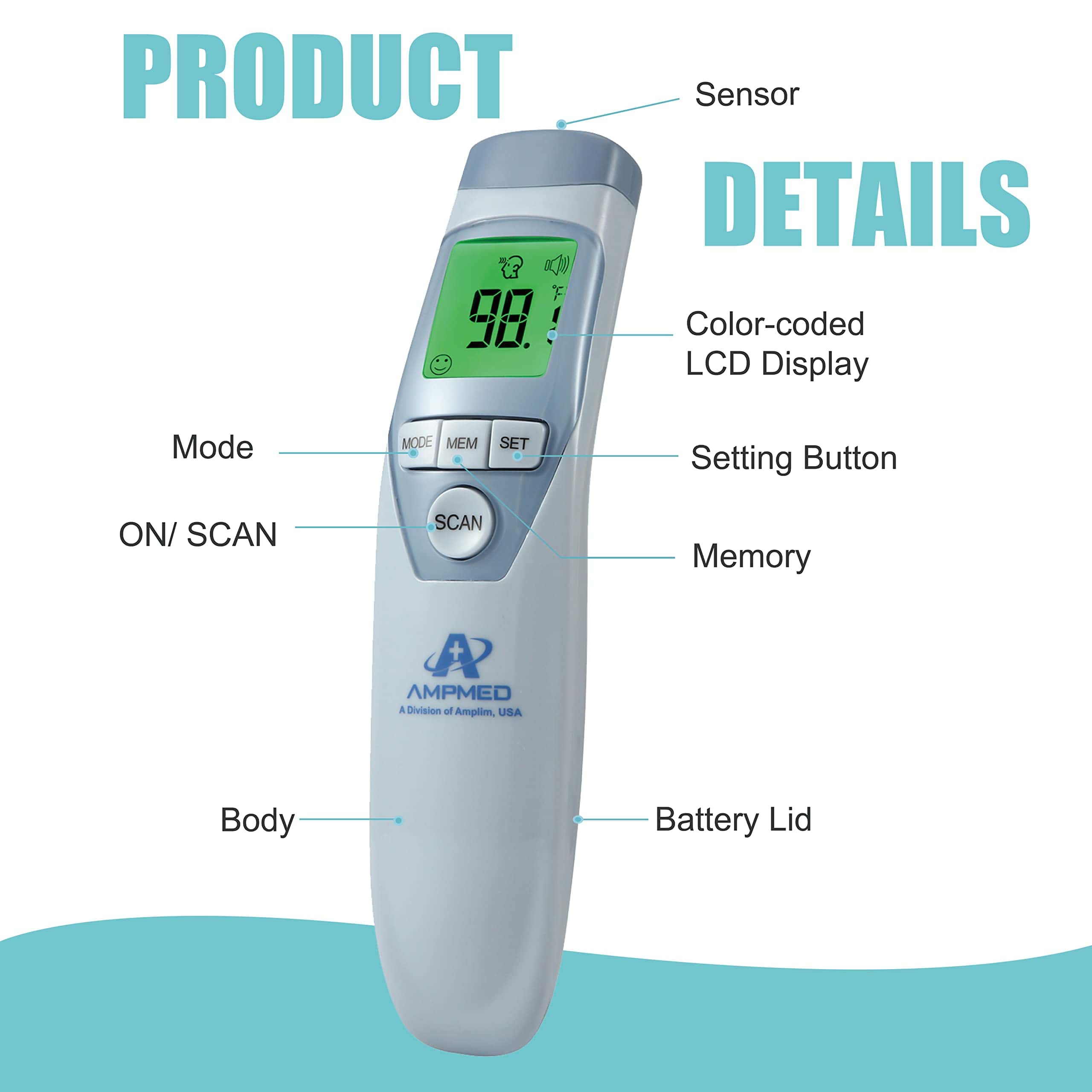 Termómetro de frente sin contacto Amplim de Grado Médico - Imagen 4