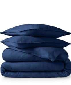 Juego de Funda de Edredón de Franela Bare Home - -Azul Oscur