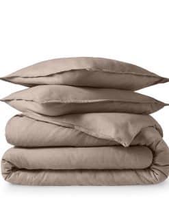 Juego de Funda de Edredón de Franela Bare Home - -Taupe