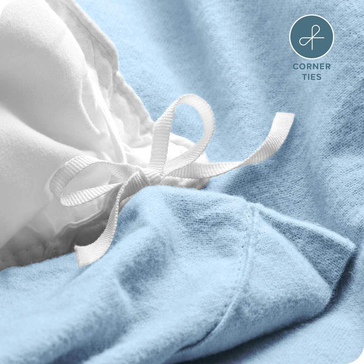 Set de Funda de Edredón de Franela Bare Home - -Azul Claro - Imagen 7