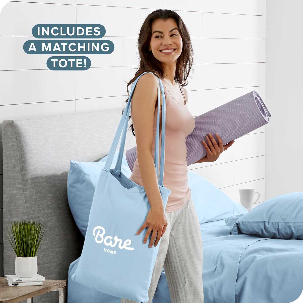 Set de Funda de Edredón de Franela Bare Home - -Azul Claro - Imagen 9