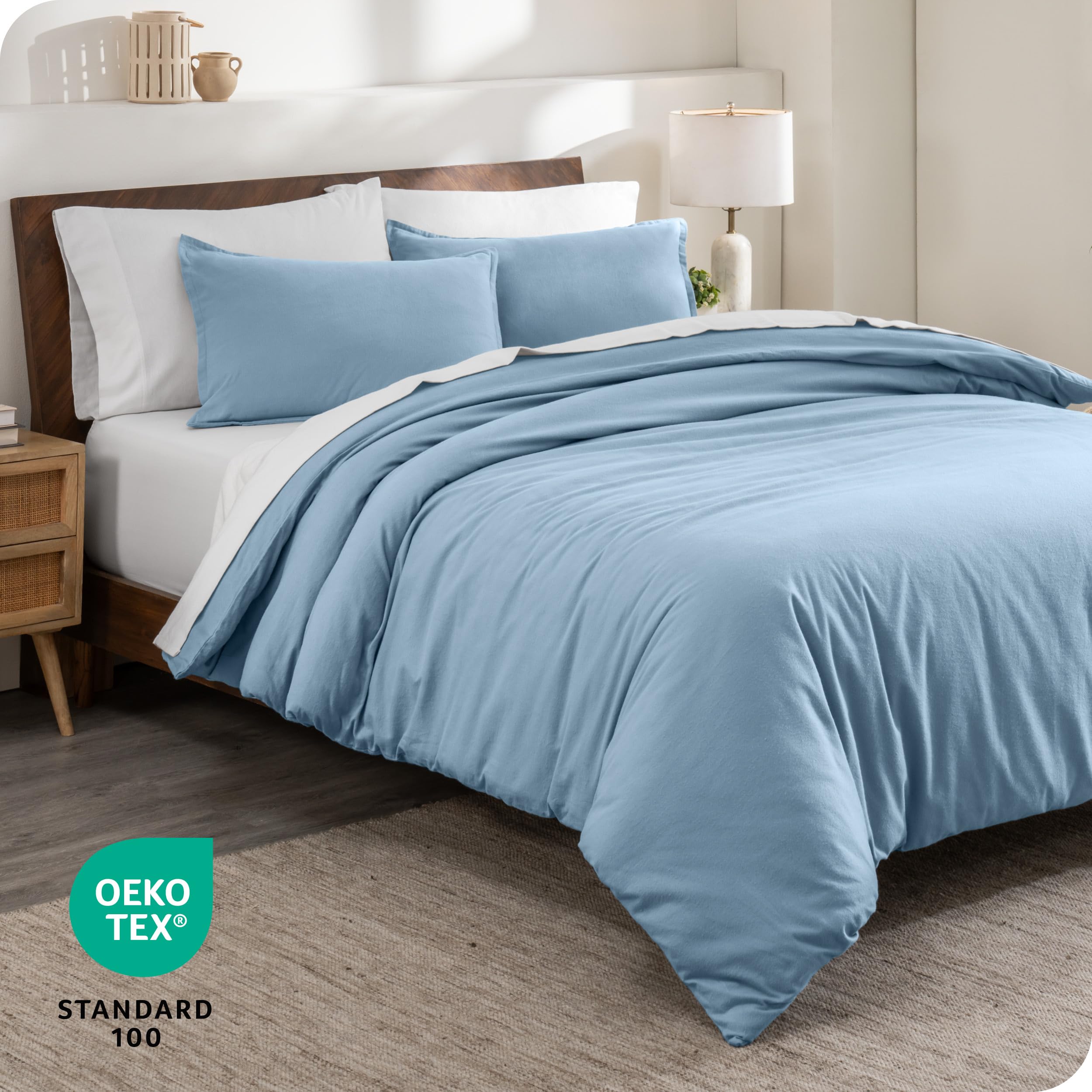 Set de Funda de Edredón de Franela Bare Home - -Azul Claro - Imagen 8