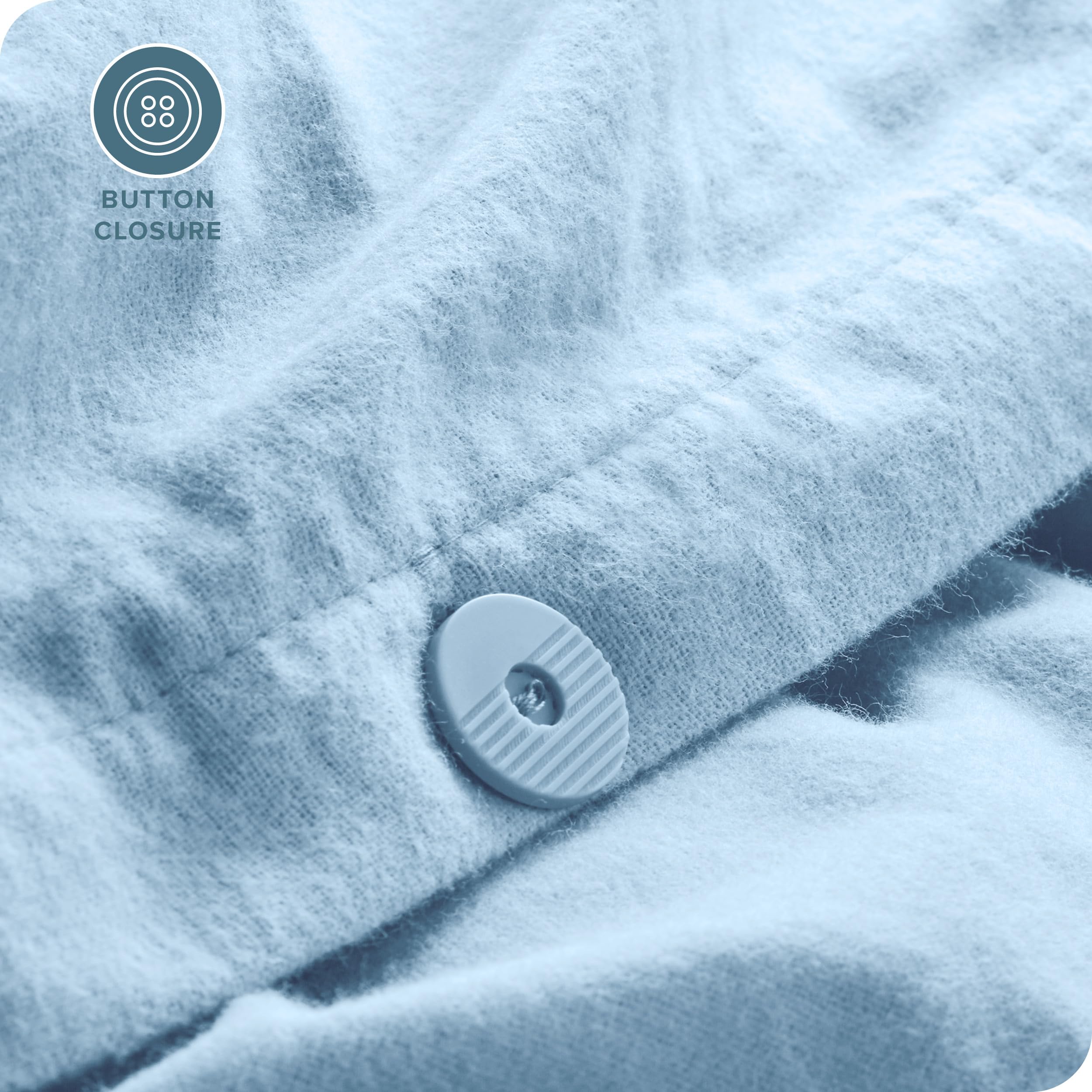 Set de Funda de Edredón de Franela Bare Home - -Azul Claro - Imagen 6