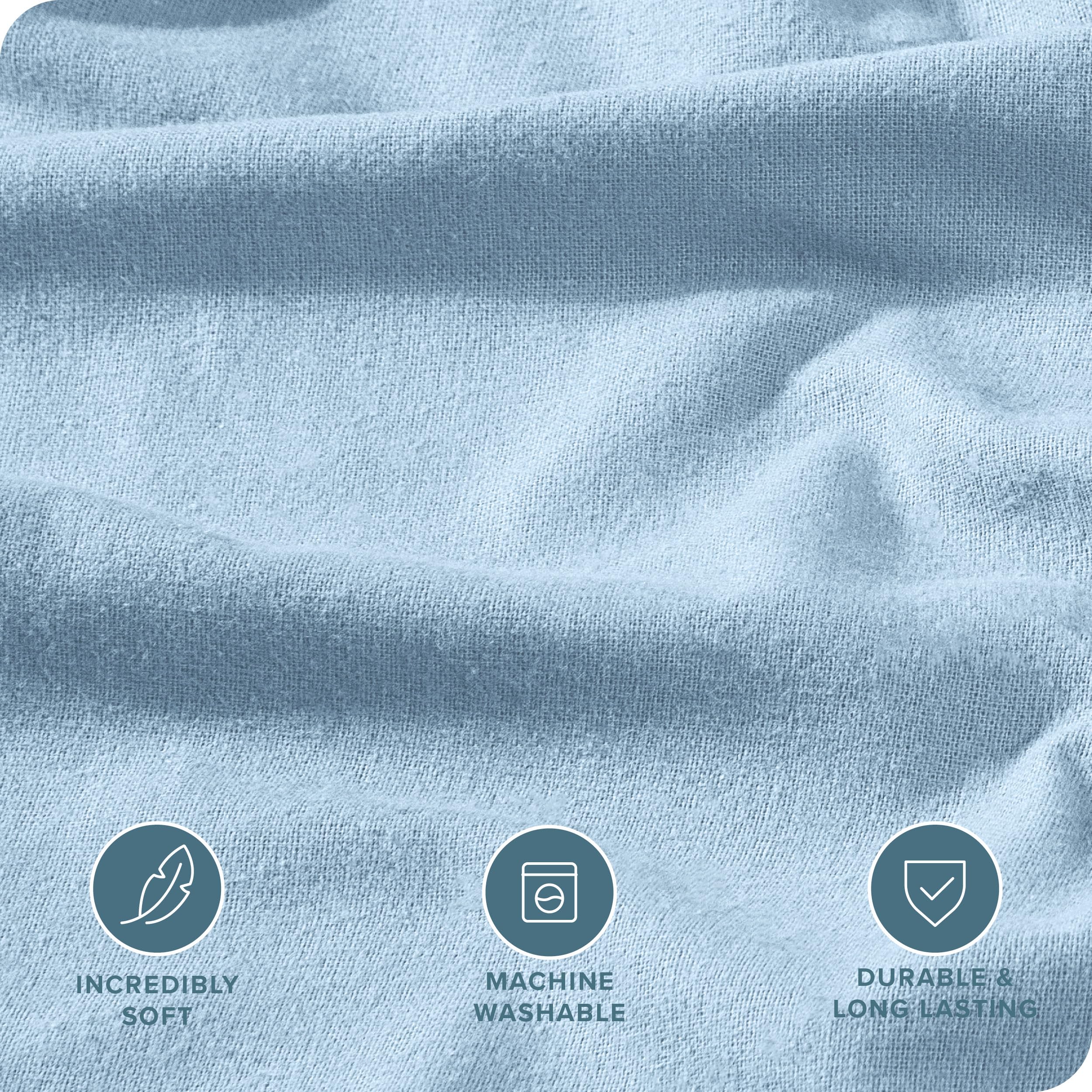 Set de Funda de Edredón de Franela Bare Home - -Azul Claro - Imagen 4