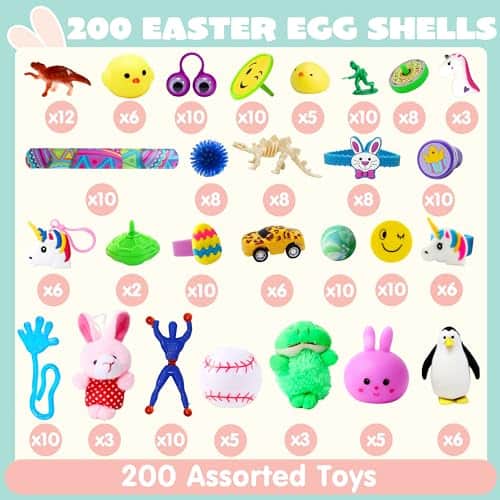 JOYIN 200 Pcs Huevos de Pascua Rellenos con Juguetes - Imagen 3