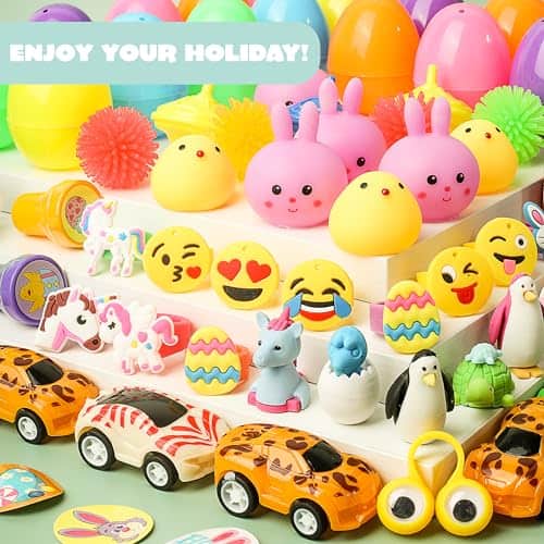 JOYIN 200 Pcs Huevos de Pascua Rellenos con Juguetes - Imagen 7