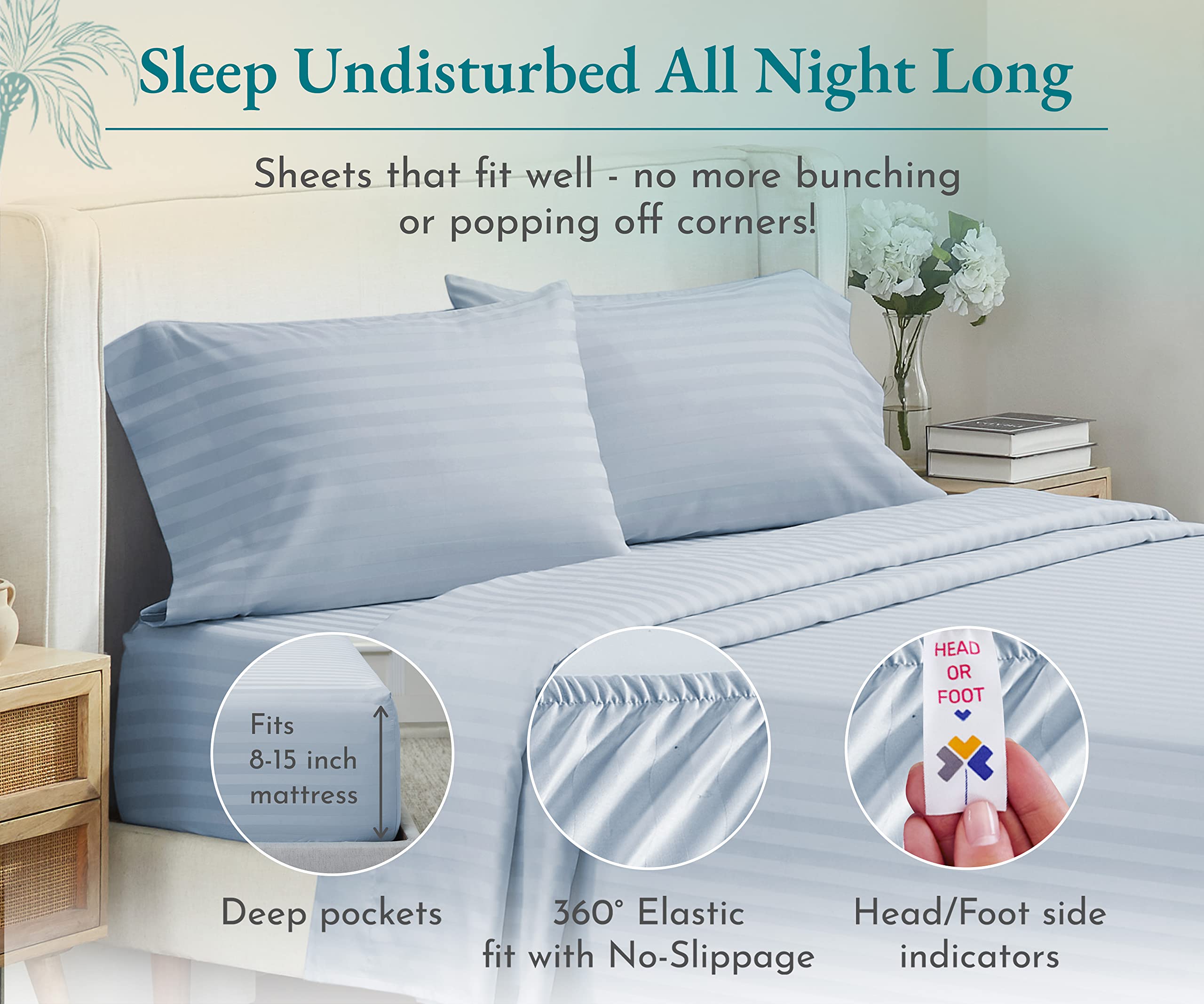 California Design Den - Juego de Sabanas Finest Luxe Twin - Imagen 5