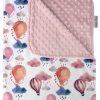 Manta de bebé Top Tots - Nubes y globos con punto minky rosa