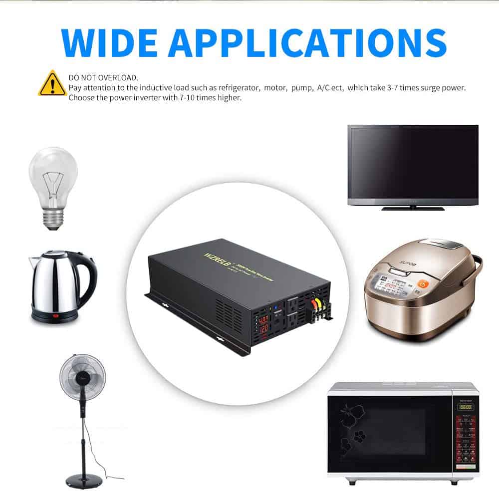 Inversor de Corriente WZRELB Onda Sinusoidal Pura 3000W 48V - Imagen 7