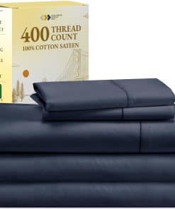 Juego de Sábanas Split King para Cama -Azul Polvoriento Índi