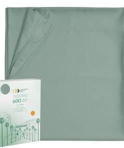 Sábana Plana 100% Algodón Puro - 600 Hilos, -Verde Salvia