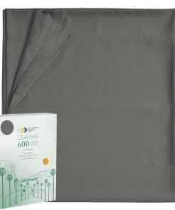 Sábana Plana 100% Algodón Puro - 600 Hilos, -Gris