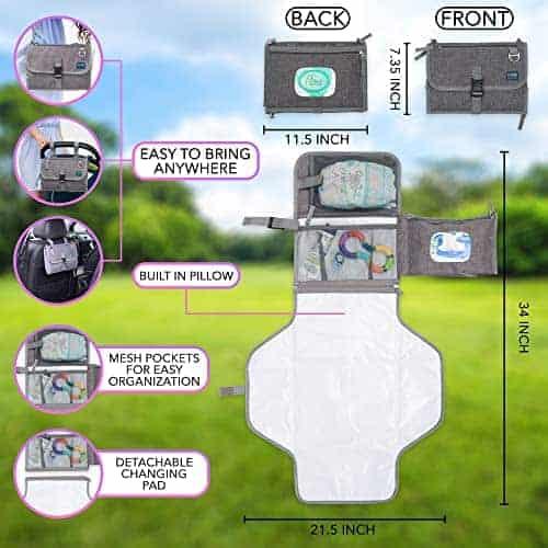 Cambiador Portátil - Cambiador de Bebé con Colchoneta - Imagen 7