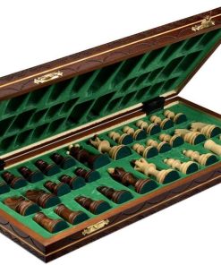 Juego de Ajedrez de Madera Europeo Hecho a Mano con Flores,