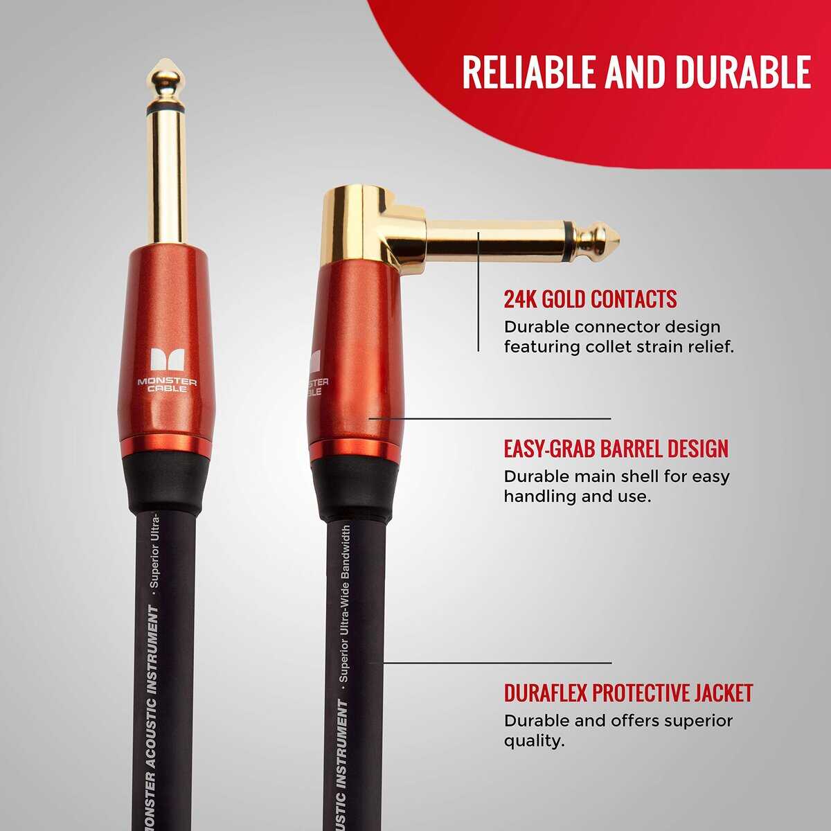 Cable de Instrumento Acústico Monster -Negro - Imagen 3