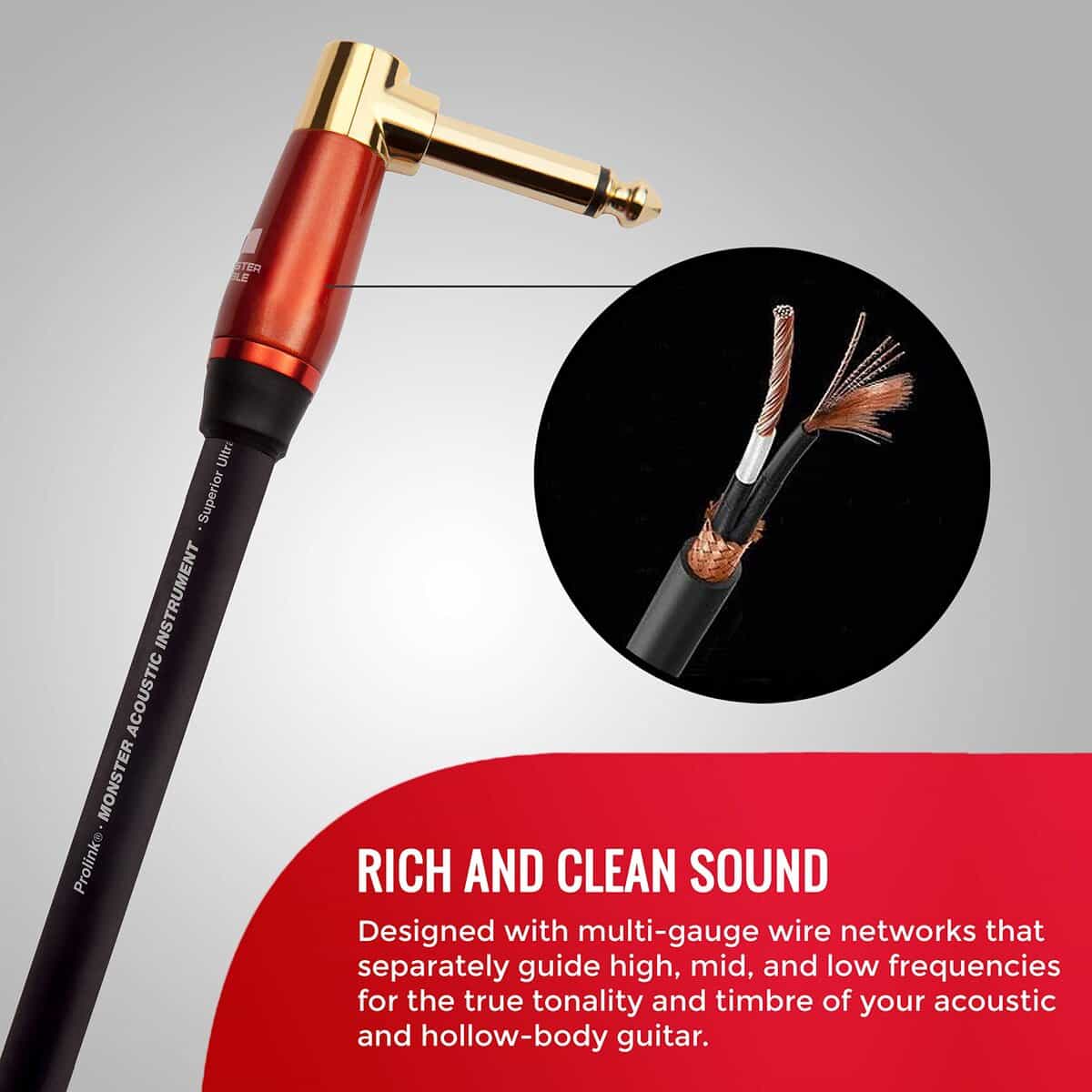 Cable de Instrumento Acústico Monster -Negro - Imagen 4
