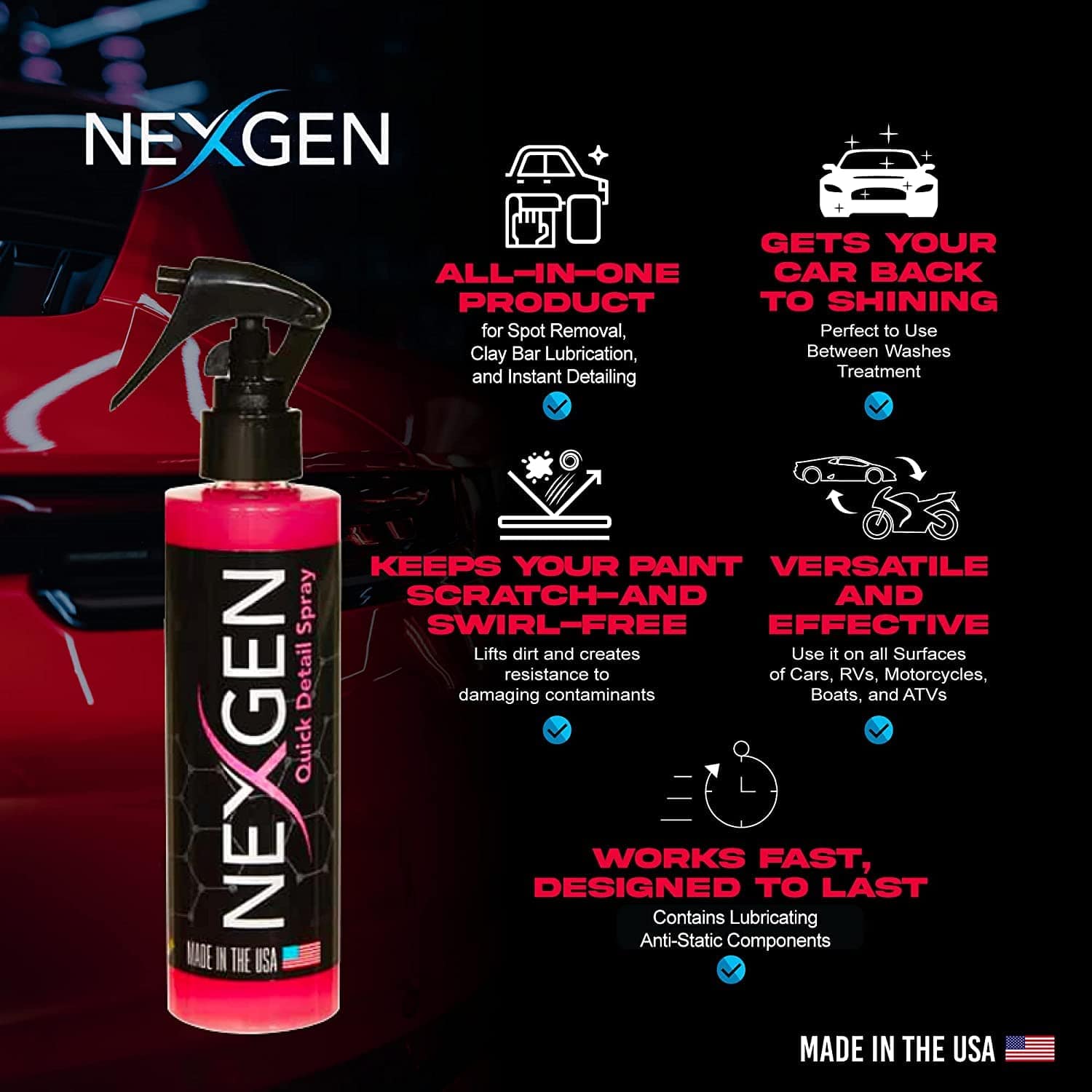 Nexgen Quick Detail Spray – Removedor de Manchas Todo en - Imagen 3