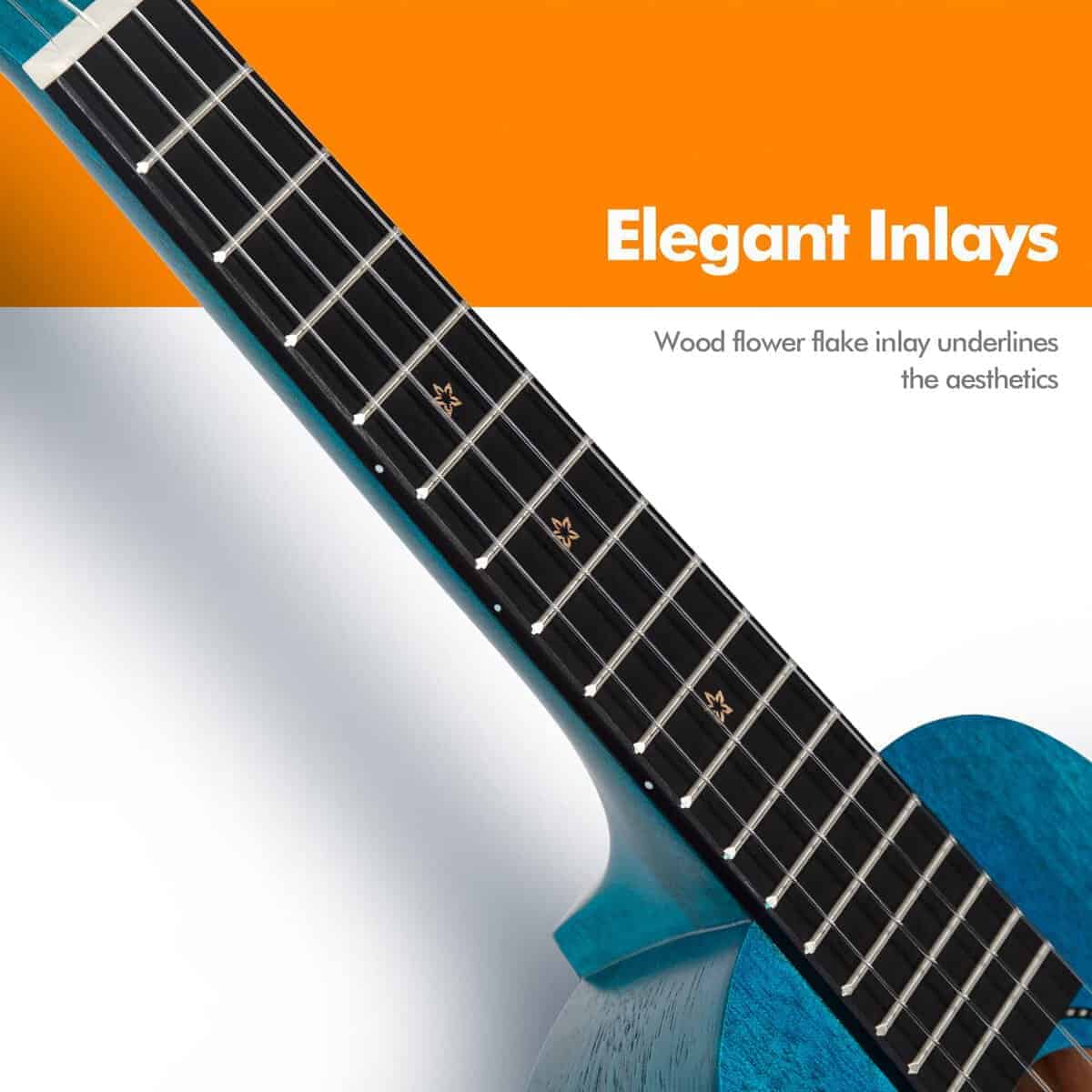 Ukulele Soprano Enya de 21 pulgadas Azul con Tapa de Caoba - Imagen 5