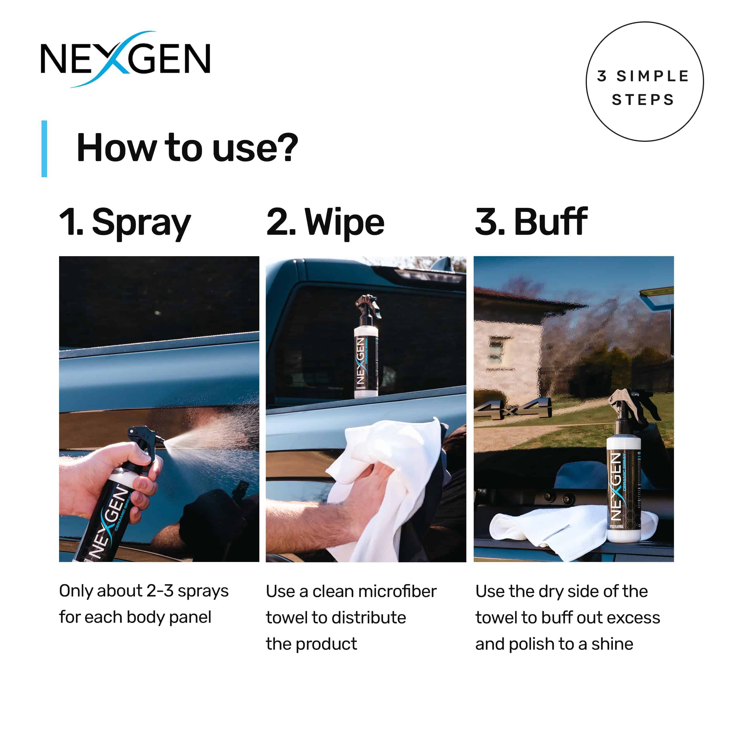 Nexgen Ceramic Spray Silicon Dioxide - Fácil de aplicar, - Imagen 4